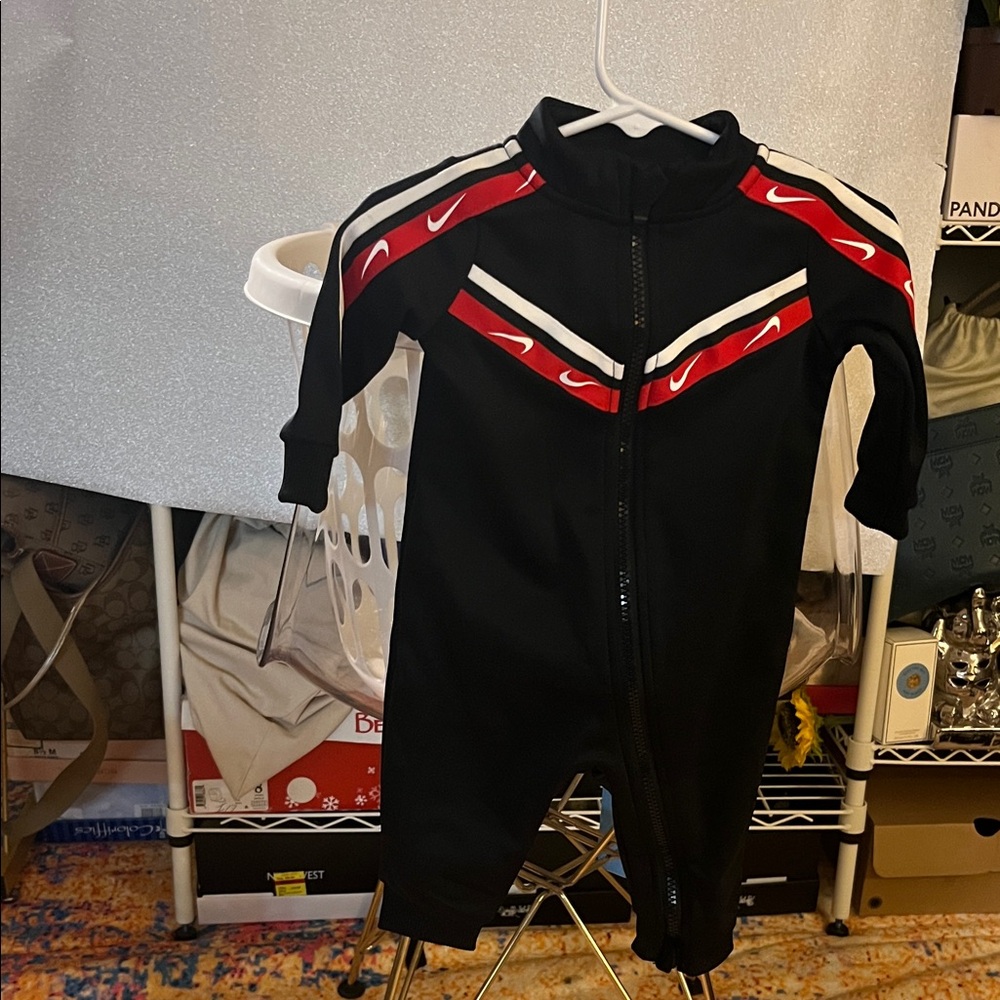 Nike Black and Red Kids Footie